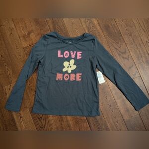 365 Kids Long Sleeve Gray "Love More" T-shirt NWT Girls Size 10